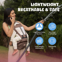 Baby Carrier | 3-36 Months | Up to 15 Kg | 4 Carry Positions | Hip Seat | Large Storage| Adjustable Straps| Newborn - Toddler|Cuddlehipsy