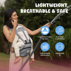 Baby Carrier | 3-36 Months | Up to 15 Kg | 4 Carry Positions | Hip Seat | Large Storage| Adjustable Straps| Newborn - Toddler|Cuddlehipsy