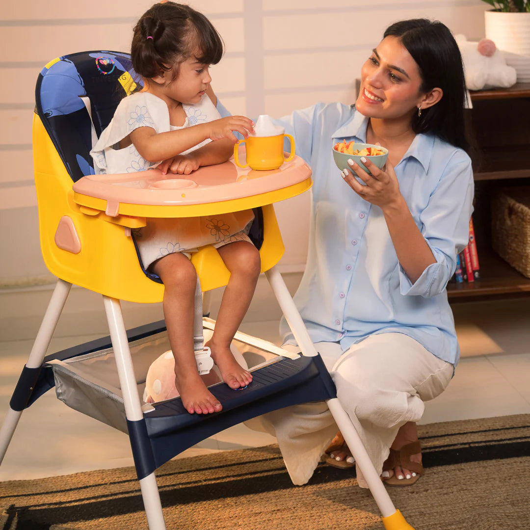 2-in-1 Non-Slip Baby High Chair Toddler Chair With Feeding Tray, Safety Harness And Storage |  Wonderseat