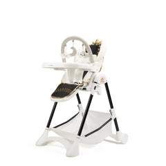 Baby High Chair for Feeding 0 to 5 Years Baby with 6 in 1 function, 6-Level Reclining Positions with Backrest, 6-Position Adjustable Height, 360 Degree Rotational Wheels with Brakes (white & black) | TinyThrone