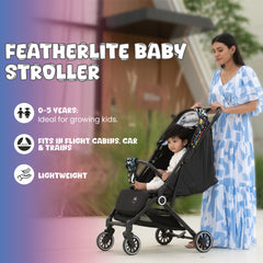 Baby Stroller I 0-5 Yr | Up to 25 Kg | Lightweight | One Hand Fold | Cabin Stroller | 5 Point Safety Belt | Multiple Recline | FeatherLite