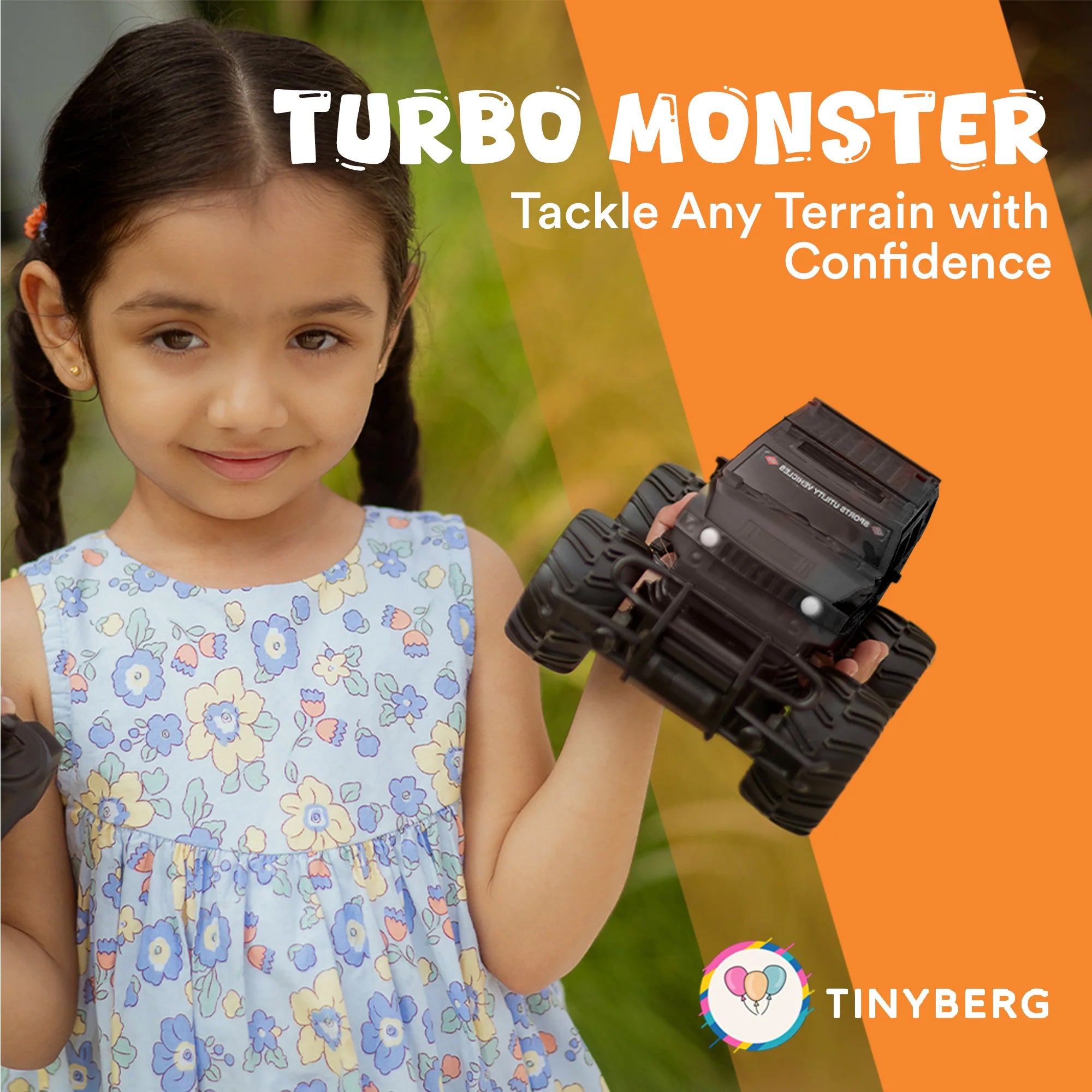 Monster Truck Rechargeable Remote Control With Bump Guard Off Road Toy For Kids | Turbo Monster