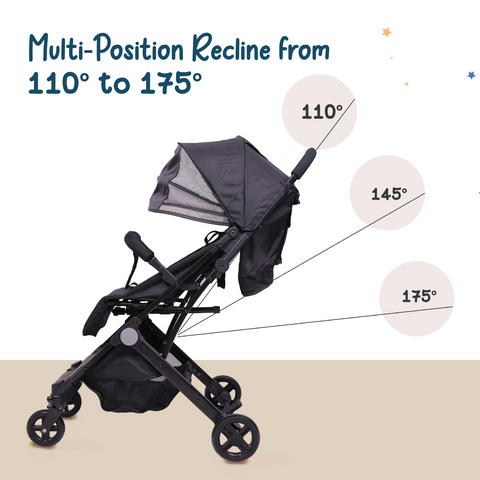 Baby Stroller for 0 to 5 Years | Foldable Travel Friendly with Shock Absorber Function | 360° Swivel Wheel | 5-Point Seat Belt and Large Storage Basket | 25 Kg Weight Capacity