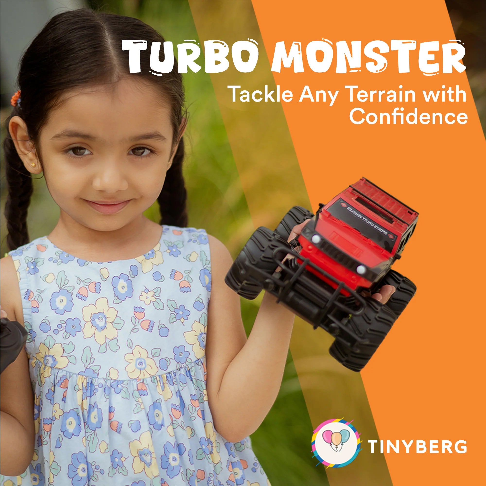 Monster Truck Rechargeable Remote Control With Bump Guard Off Road Toy For Kids | Turbo Monster